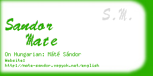 sandor mate business card